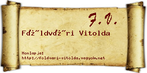 Földvári Vitolda névjegykártya